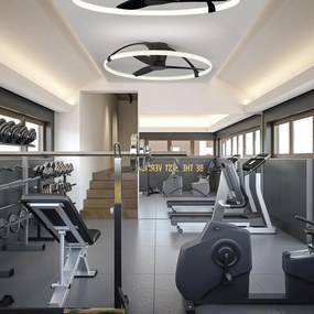Lustra LED Smart cu Ventilator si telecomanda NEPAL negru