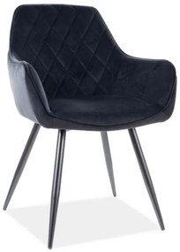 Scaun de bucaterie Linea Velvet, negru