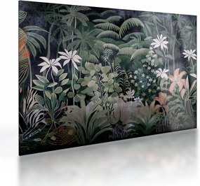 Tablou pe sticlă - Model de junglă pictat (70x50 cm)