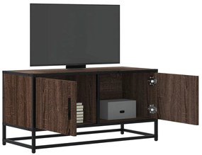 vidaXL Dulap TV, stejar maro, 80x34,5x40 cm, lemn prelucrat și metal