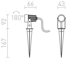 Corp de iluminat LED de exterior GUN LED/3W/230V IP65 RED-Design Rendl-R10530