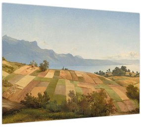 Tablou pe sticlă - Alexandre Calame, Swiss Landscape, reproducere (70x50 cm)