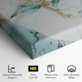 Tablou Canvas, 30x40cm, Dormitor si Living, Abstracte, Marble, Light Green Gold Line
