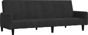 vidaXL Canapea extensibilă cu 2 locuri, negru, catifea