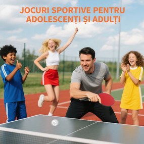 SPORTNOW Set 4 Palete Ping Pong și 8 Mingi cu Husă Roșu și Negru | Aosom Romania