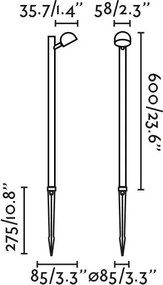 Lampa LED cu tarus iluminat exterior IP65 BROT H-60cm
