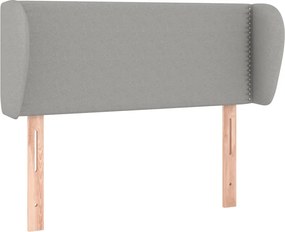 vidaXL Tăblie de pat cu aripioare gri deschis 93x23x78/88 cm textil
