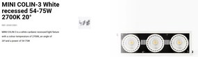 Spot LED incastrabil MINI COLIN-3 White recessed 54-75W 2700K 20°