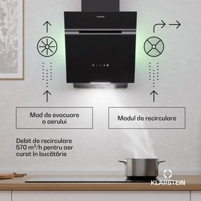 Klarstein Alina hotă de bucătărie | 40 cm | 570 m³/h | Silențioasă | Clasa energetică A