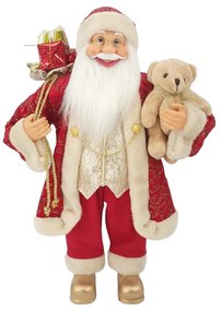 Decorațiune Santa Claus roșu-auriu 60cm