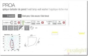 Aplica si lumina ambientala, functionalitate dubla, IP 44 Proa 74400