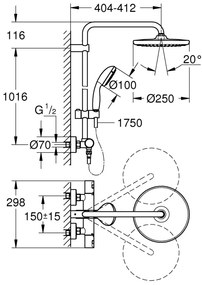 Coloana dus Grohe Vitalio Start cu termostat, negru mat 266772430