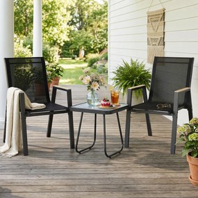 Outsunny Set Bistrou Exterior 3 Piese, Măsuță cu Piciorușe Reglabile | Aosom Romania