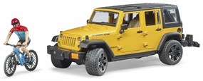 Bruder 2543 Jeep Wrangler Rubicon Unlimited cubicicletă MTB și ciclist, 3 buc.
