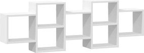 vidaXL Raft de perete, alb, 129x18x42 cm, lemn prelucrat