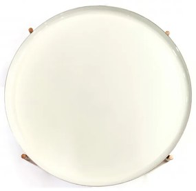 Masuta de cafea rotunda din metal Chloe 50,5x50,5x56,5 cm alb/cupru