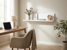 Polita de perete SHELORA 120x23,5 cm, alba