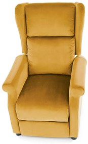Fotoliu recliner Agustin 2 velvet mustariu H107 cm
