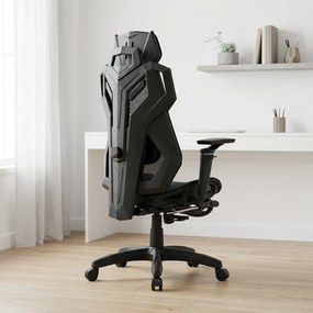 ERGON PRO Scaun ergonomic, cotiere 6D, Suport lombar ajustabil, suport picioare, Mesh, Negru