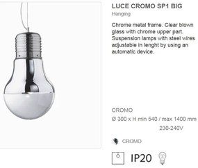 Pendul super modern LUCE SP1 BIG CROMO 026749