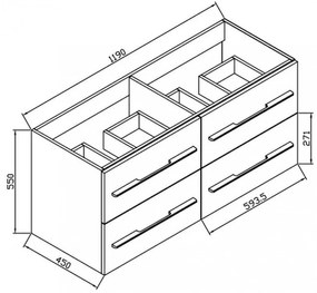 Mobilier de baie inferior Nina 120 cu lavoar