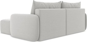 Colțar gri deschis extensibil/cu spațiu de depozitare cu tapițerie din catifea (cu colț pe partea dreaptă/cu șezlong) Kalena – Makamii