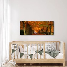 Tablou - Bulevardul de copaci în toamnă (120x50 cm)