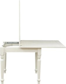 Masa pliabila, L90(180) 90 H80 cm, culoare alb antic, Lemn masiv