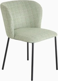 Set 2 scaune stil retro cu tesatura in carouri LYON verde-roz