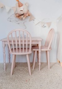 Masa si scaune pentru copii roz Nordic