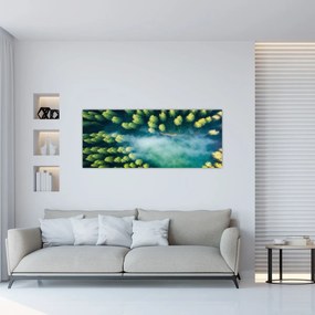 Tablou - O pădure învăluită în ceață (120x50 cm)