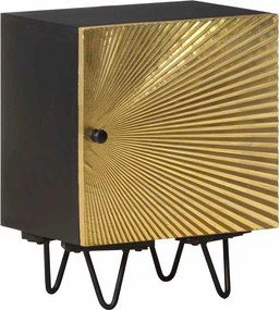 vidaXL Noptieră cu front alamă, 40x30x50 cm, lemn masiv de mango