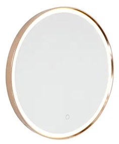 Oglinză de baie din cupru 50 cm inclusiv LED cu dimmer tactil - Miral