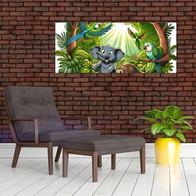 Tablou - Animăluțe vesele (120x50 cm)