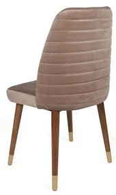 Set de scaune de sufragerie Hugo Beige and Walnut,2 buc.