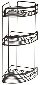 Raft de colț pentru baie cu trei nivele Metaltex Origin, negru