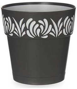 Ghiveci cu auto-udare gaia antracit plastic (15 x 15 x 15 cm)