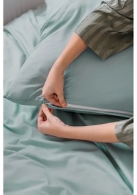 Lenjerie de pat verde din microsatin pentru pat dublu/extinsă 200x220 cm Basic – Bonami Essentials