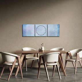 Tablou - Mandala in albastru (cu ceas) (90x30 cm)
