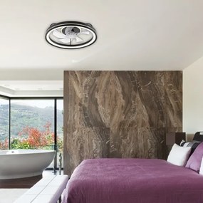 Plafonieră LED cu ventilator FARGO LED/37W/230V negru + telecomandă