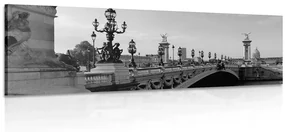 Tablou podul lui Alexandru III. Din Paris alb-negru