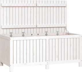 vidaXL Cutie de depozitare grădină, alb, 147x68x64 cm, lemn masiv pin