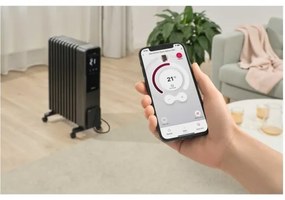 Sencor - Radiator electric pe ulei cu 11 aripioare, 1000/1200/2400 W, 230 V, Wi-Fi, negru