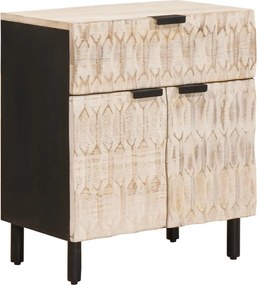 vidaXL Dulap de noapte Alb 50 x 33 x 60 cm Lemn de mango solid