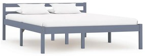 vidaXL Cadru de pat, gri, 140 x 200 cm, lemn masiv de pin
