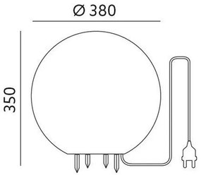 Corp de iluminat decorativ de exterior GARDEN BALL 1xE27/40W/230V IP65 d. 38 cm