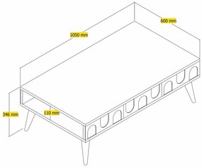 Măsuță de cafea Bipemu 1 (nuc + atlas). 1093325