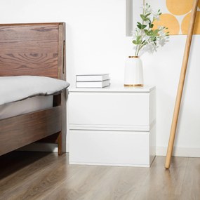 HOMCOM Set 2 Noptiere Suspendate cu Sertar, Design Modern pentru Dormitor și Living, PAL și MDF, Dimensiuni 49x38x23cm, Alb Elegant | Aosom Romania