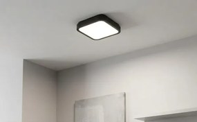 Brilagi - Plafonieră LED pentru baie ZENNA cu senzor, 12W, 230V, 24x24 cm, IP44, neagră