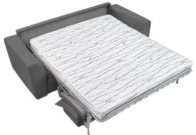 Canapea gri extensibilă cu tapițerie din catifea reiată 225 cm Augustin – Bobochic Paris